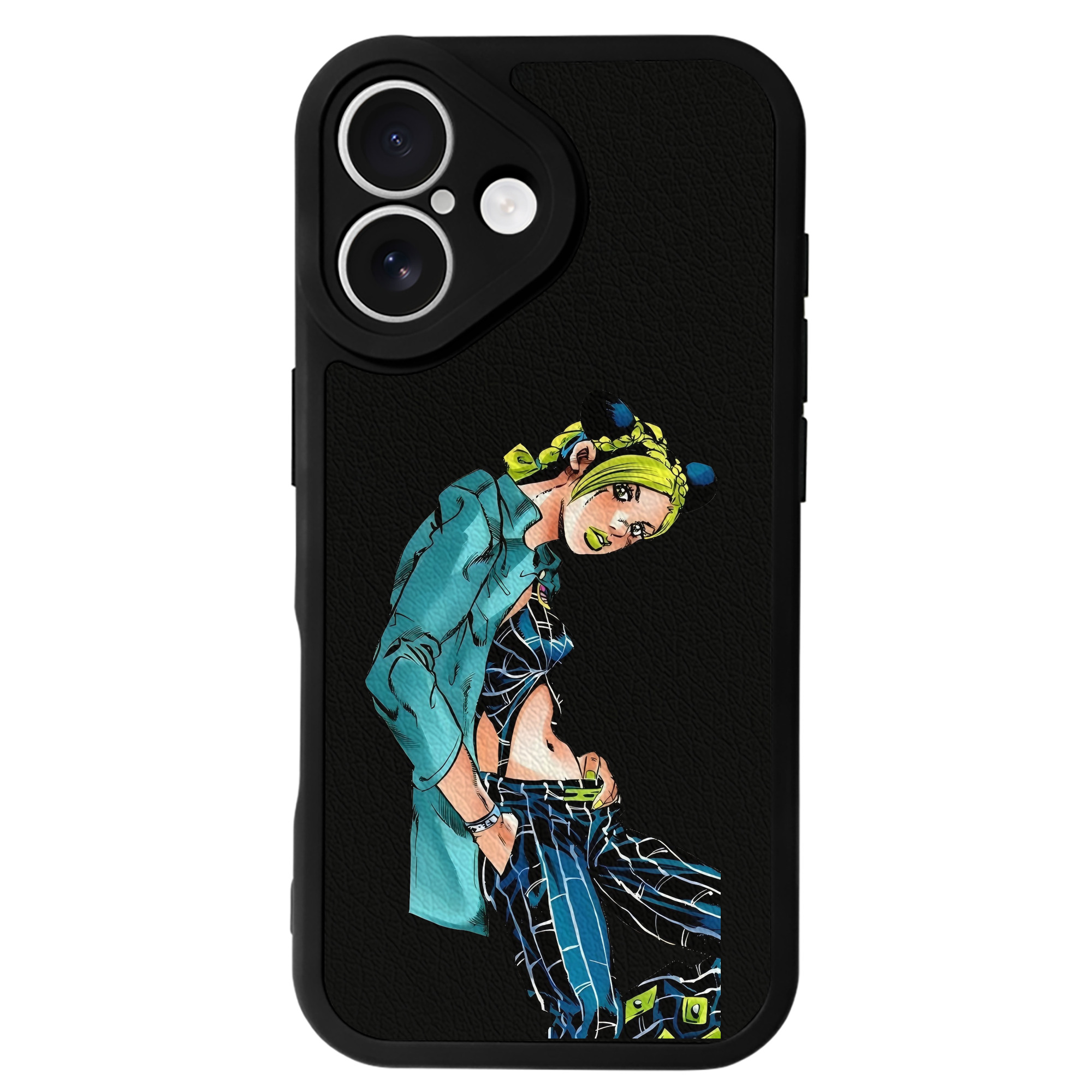（画像用） "ジョジョの奇妙な冒険 くうじょう ジョリーン JoJo's Bizarre Adventure Jolyne Cujoh " 【iPhone 16シリーズ対応】シリコンスマホケース（レザー調） 材質：シリコン
